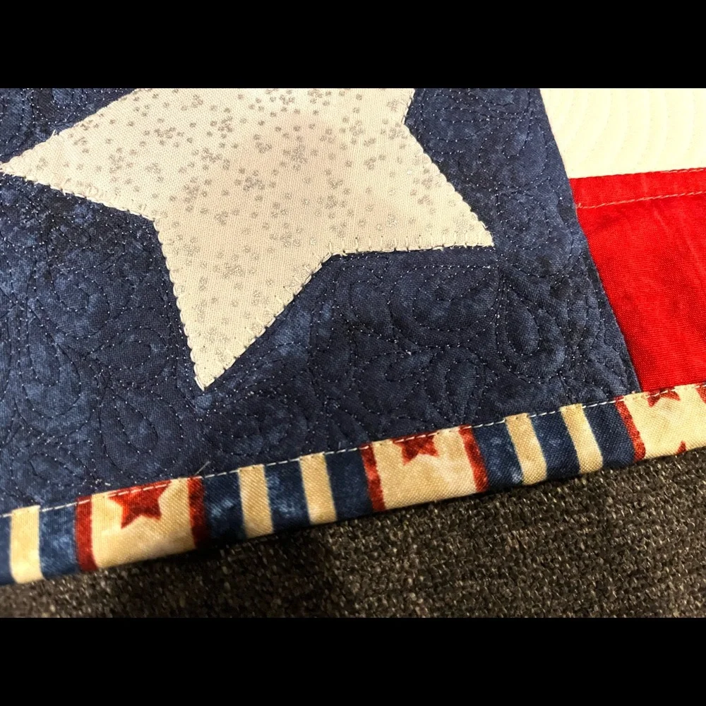 Custom made Patriotic Table Runner - Hand Made with Precision Stitching.